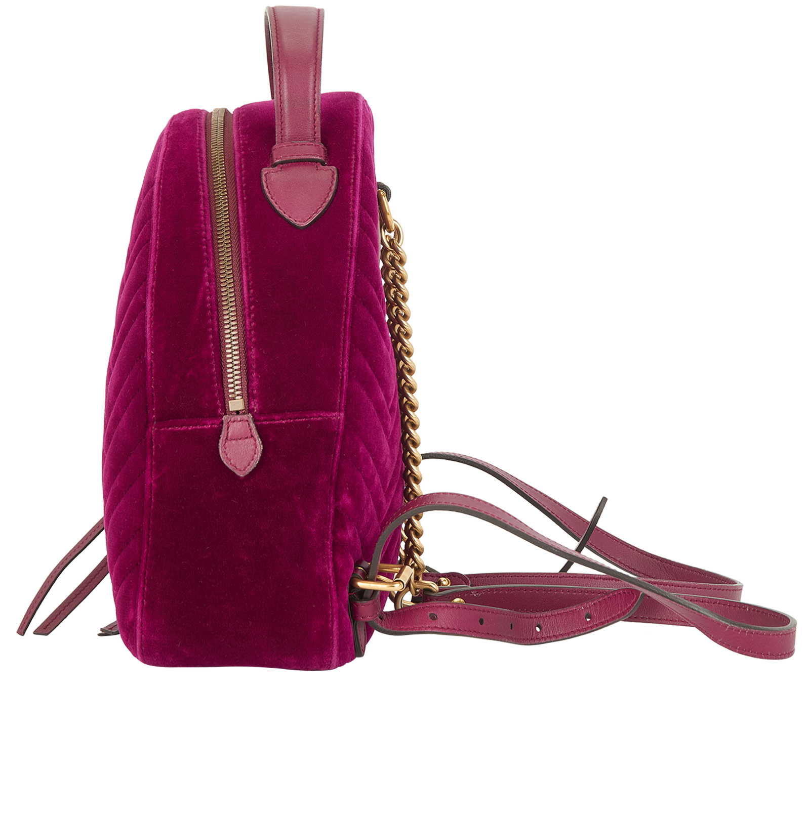 GG Marmont Backpack, &pound;750, Handbags, Purple, Velvet, Bottom view